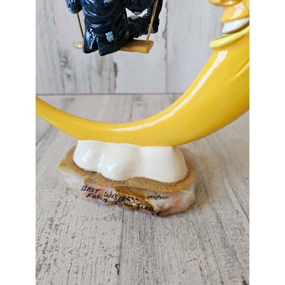 Ron Lee swinging Moon clown unique 1998 vintage statue gold figurine - Picture 6 of 10